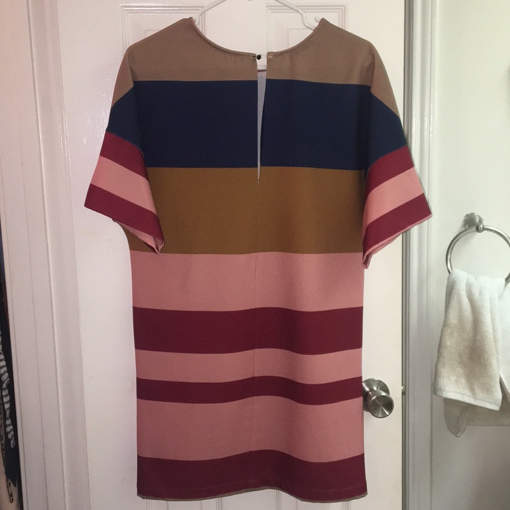 Vkozen Brand Striped Shift Dress Size 4 Pink Multi - Picture 2 of 5
